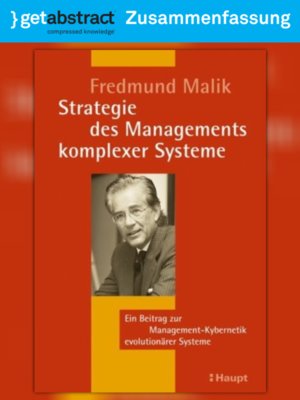cover image of Strategie des Managements komplexer Systeme (Zusammenfassung)